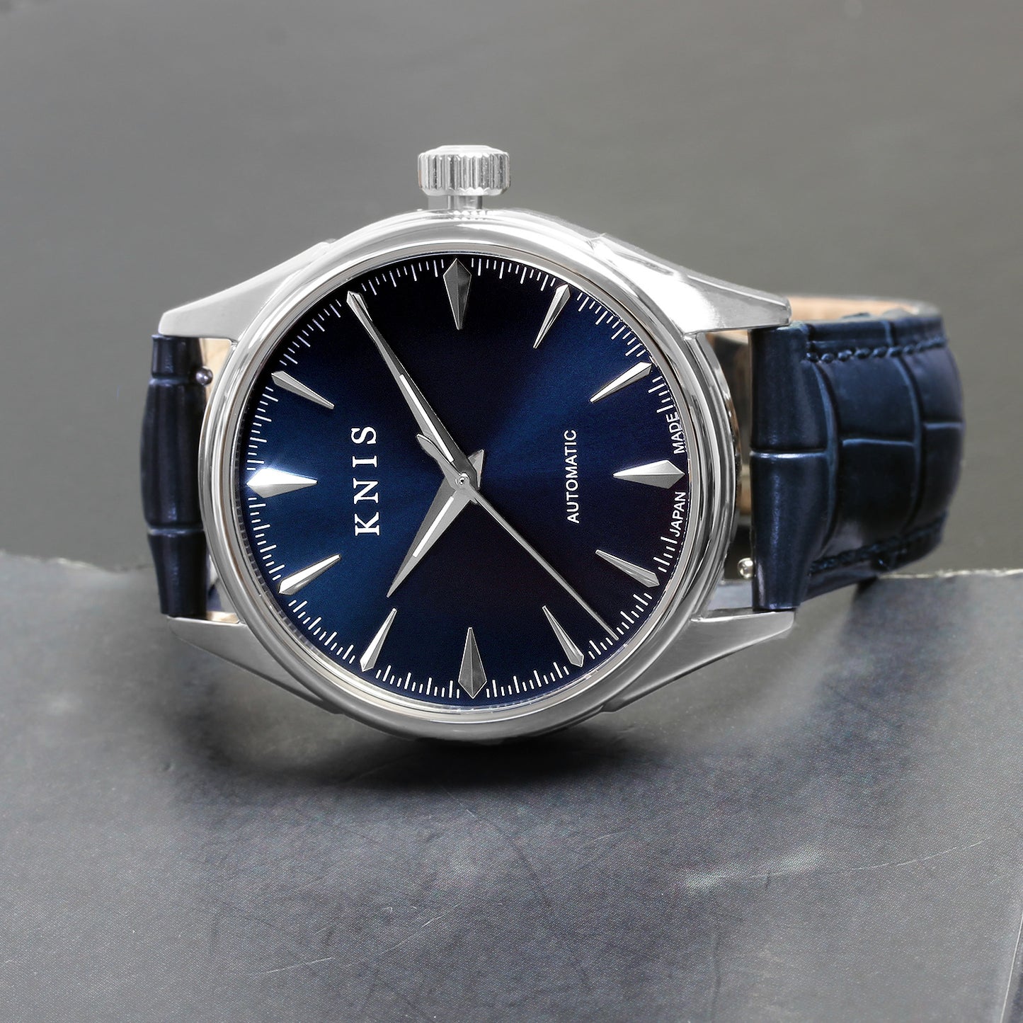 KNIS Automatic Sunray Dial Deep Blue Blue Leather KN001-BLBLLE