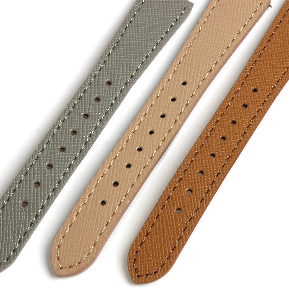 KNIS 18mm Saffiano Leather Strap – Gray