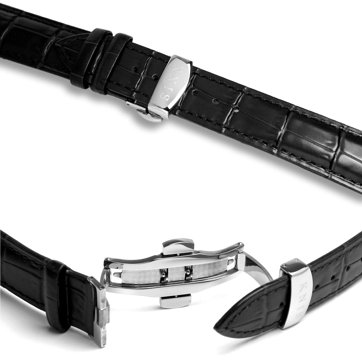 KNIS CLASSIC GMT 自動巻き 日本製 レザー シルバー KN008-SVBKLE