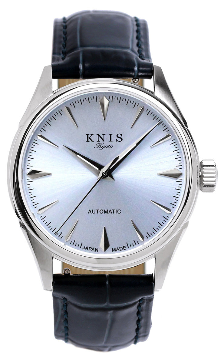 KNIS Varnish Automatic Watch Men's Sunray Dial Blue Leather
