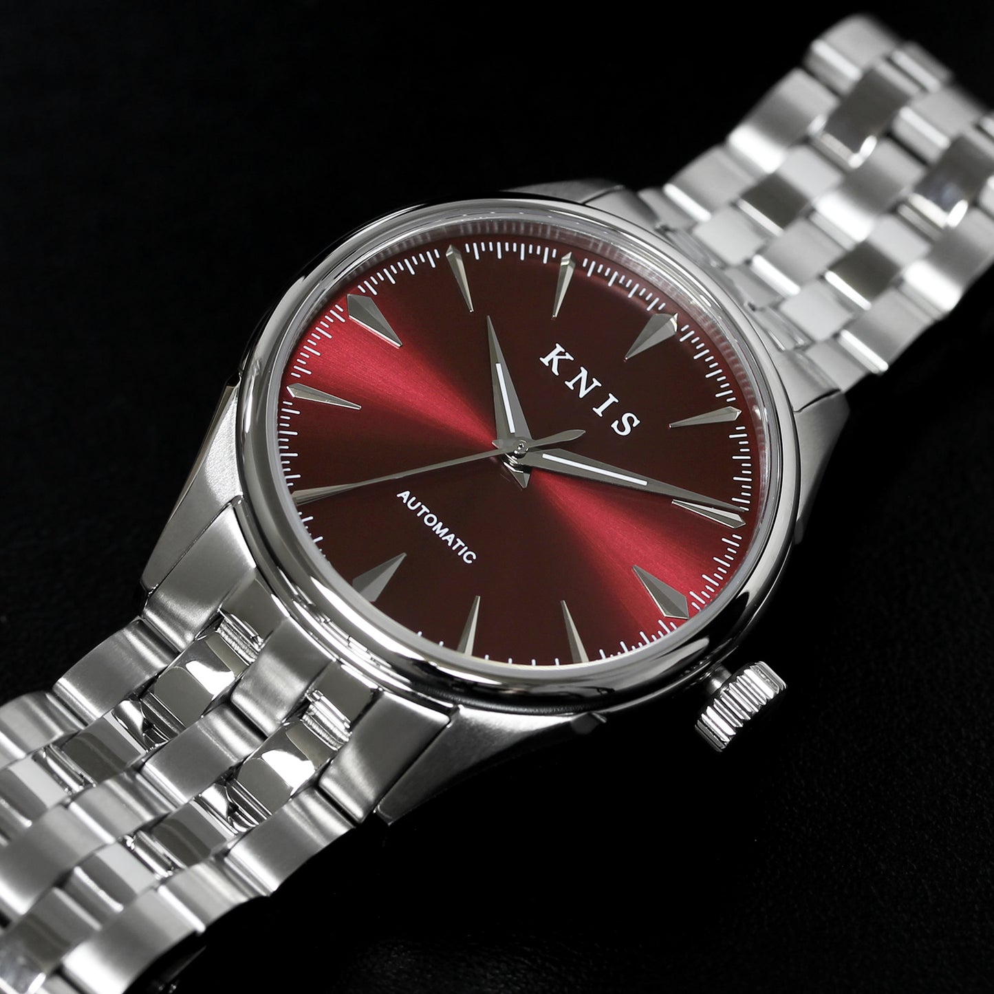 KNIS Automatic Sunray Dial Wine Red KN001-RD
