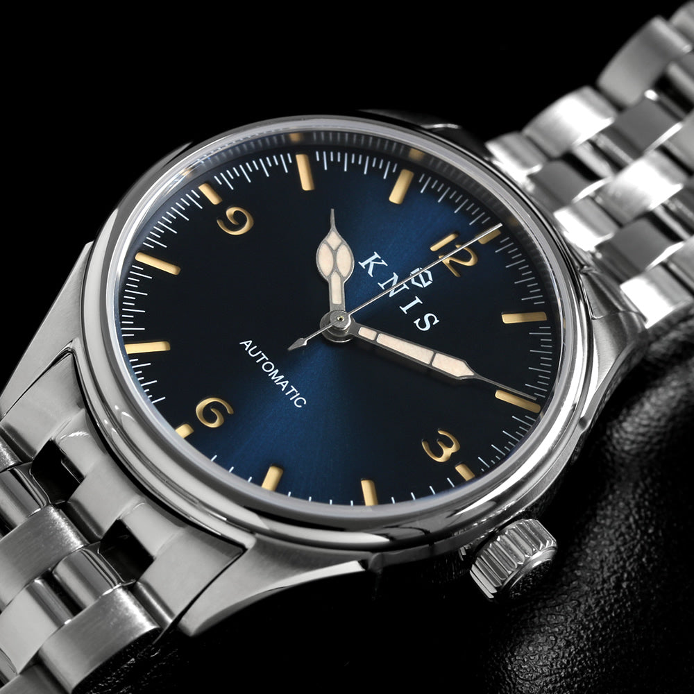 KNIS Automatic Retro Modern Super Luminova Blue KN002-BL