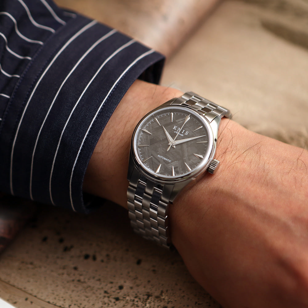 KNIS Meteorite Made in Japan Automatic Watch Men's Silver KN001-MT