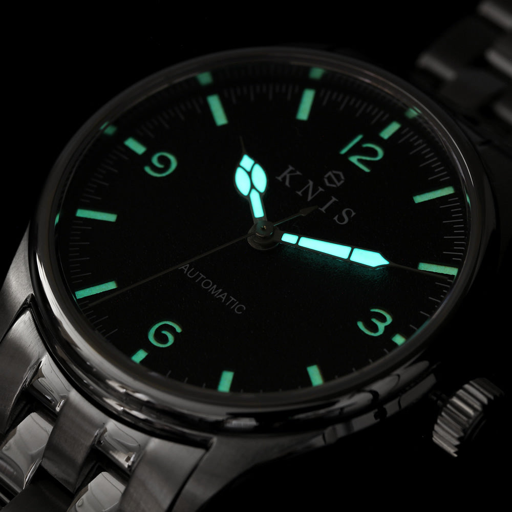 KNIS Automatic Retro Modern Super Luminova Black KN002-BK 