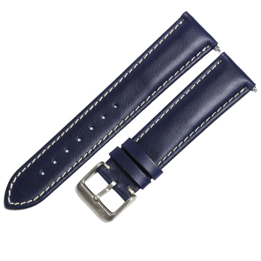 KNIS 20mm Italian Leather Watch Strap – Navy
