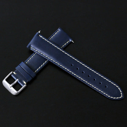 KNIS 替えベルト 本牛革 イタリアンレザーベルト ストラップ 20mm ネイビー