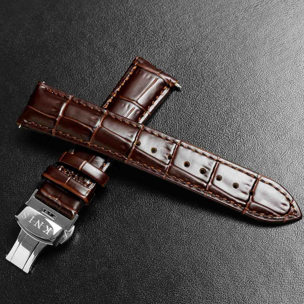 KNIS Leather Strap D-Buckle 20mm Brown 