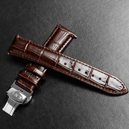 KNIS Leather Strap D-Buckle 20mm Brown 