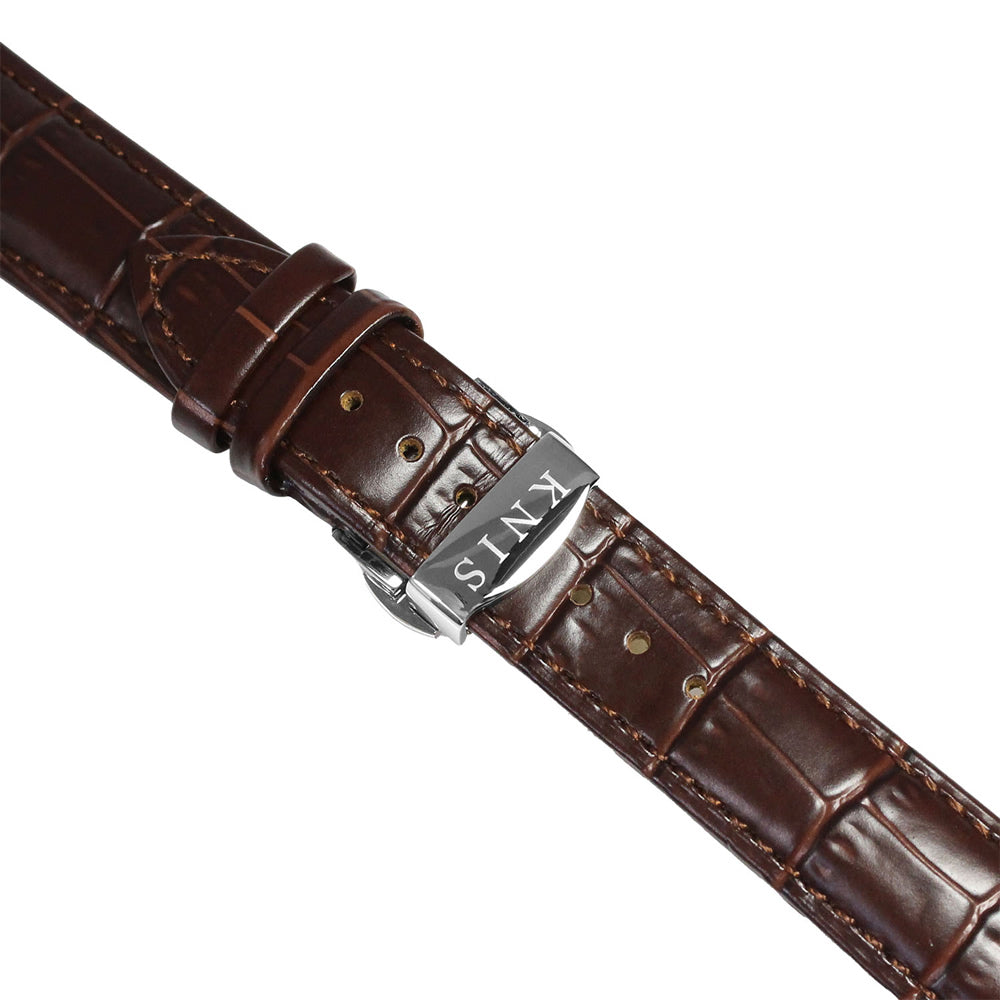 KNIS Leather Strap D-Buckle 20mm Brown 