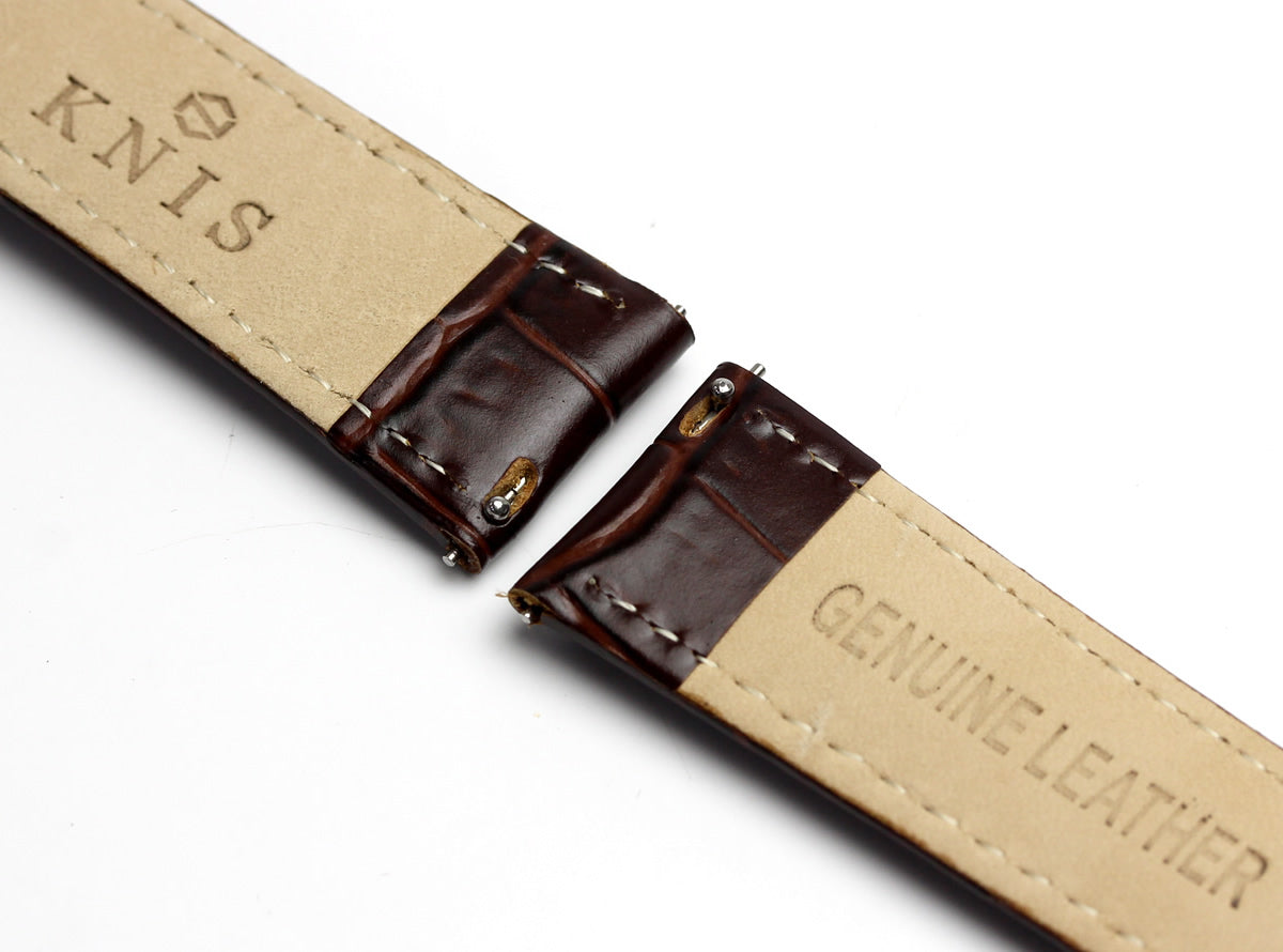 KNIS Leather Strap D-Buckle 20mm Brown 