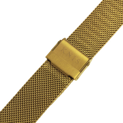 KNIS 18mm Stainless Steel Mesh Watch Strap – Gold