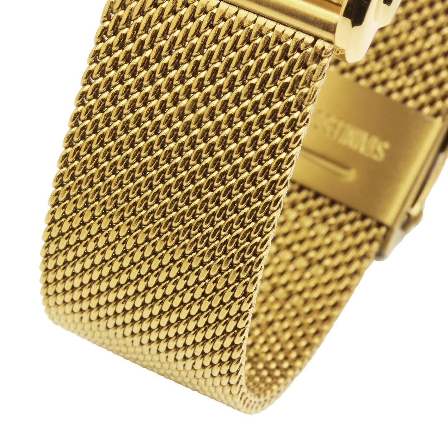 KNIS 18mm Stainless Steel Mesh Watch Strap – Gold