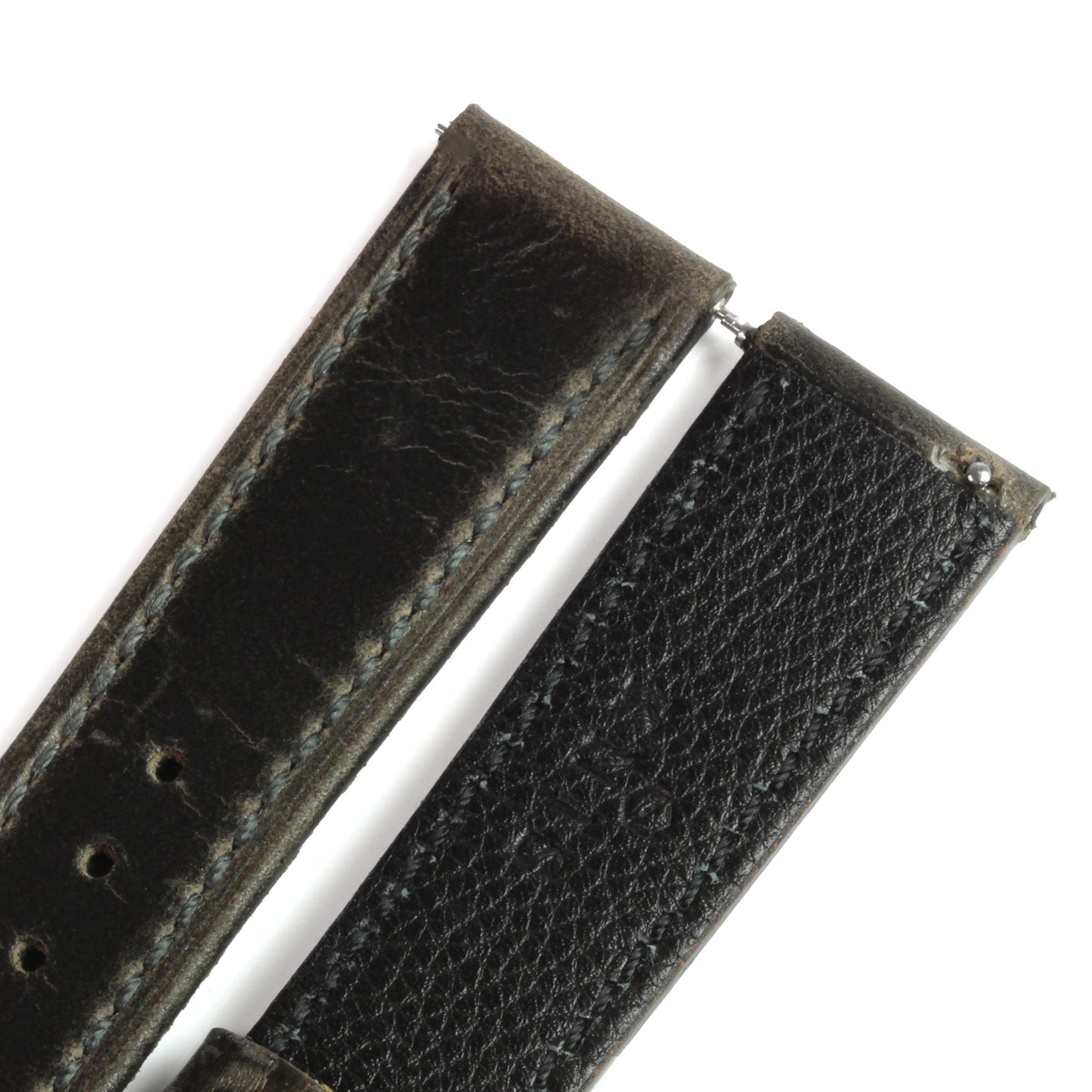 KNIS 20mm Genuine Italian Oil Leather Strap Dark Gray