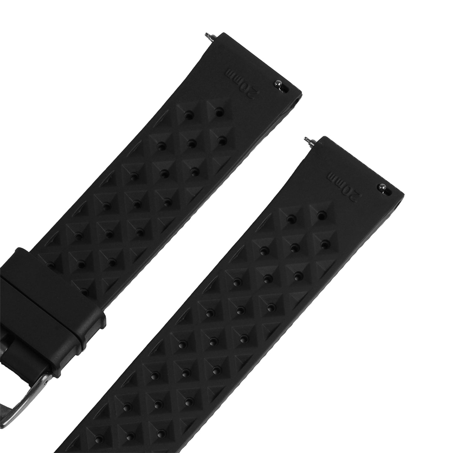 KNIS 替えベルト FKMラバーベルト ストラップ 20mm ブラック