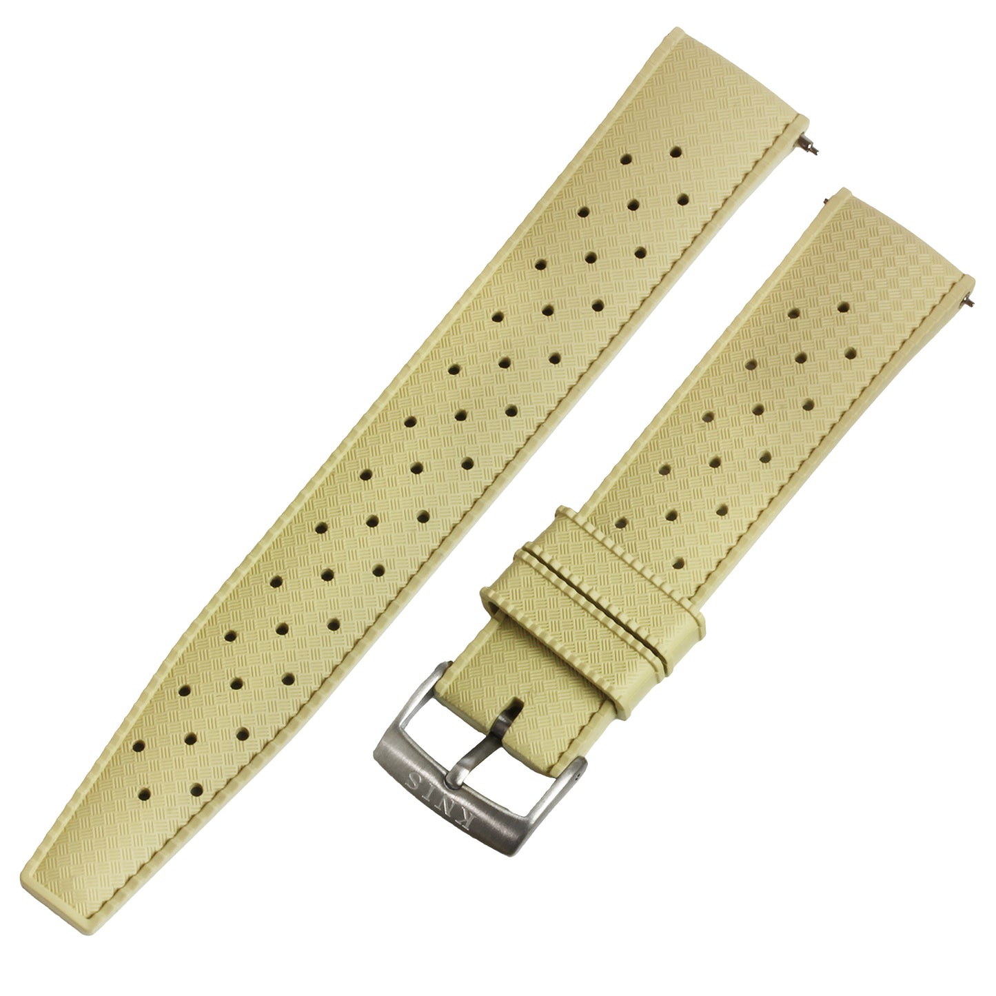 KNIS 20mm FKM Rubber Watch Strap – Ivory