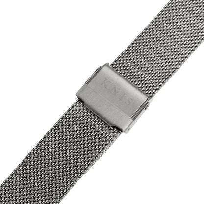 KNIS 18mm Stainless Steel Mesh Watch Strap – Silver