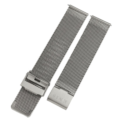 KNIS 18mm Stainless Steel Mesh Watch Strap – Silver