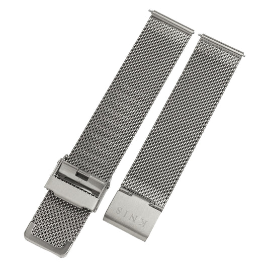KNIS 18mm Stainless Steel Mesh Watch Strap – Silver