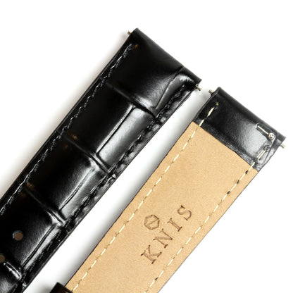 KNIS 18mm Leather Strap – Black