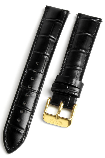 KNIS 18mm Leather Strap – Black
