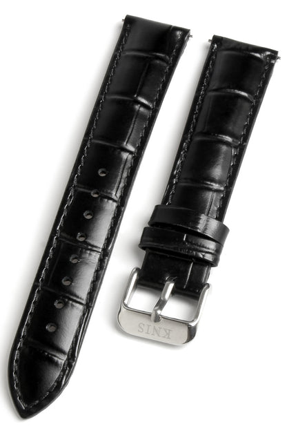 KNIS 18mm Leather Strap – Black