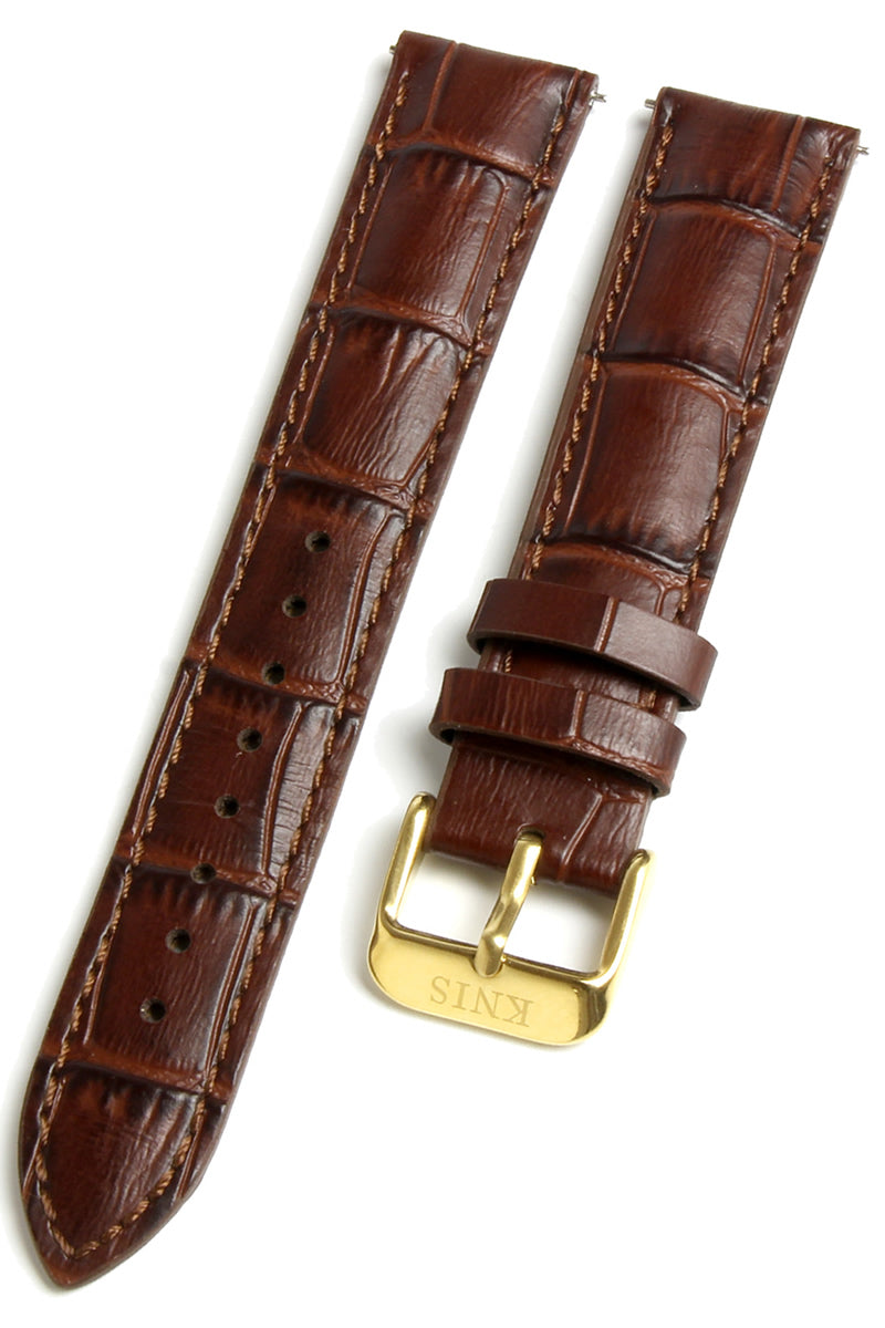 KNIS 18mm Leather Strap – Brown