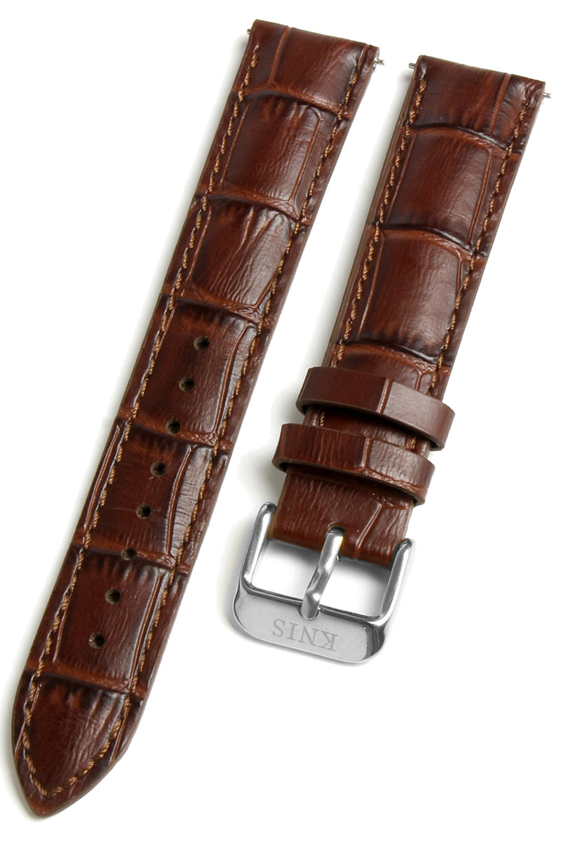 KNIS 18mm Leather Strap – Brown