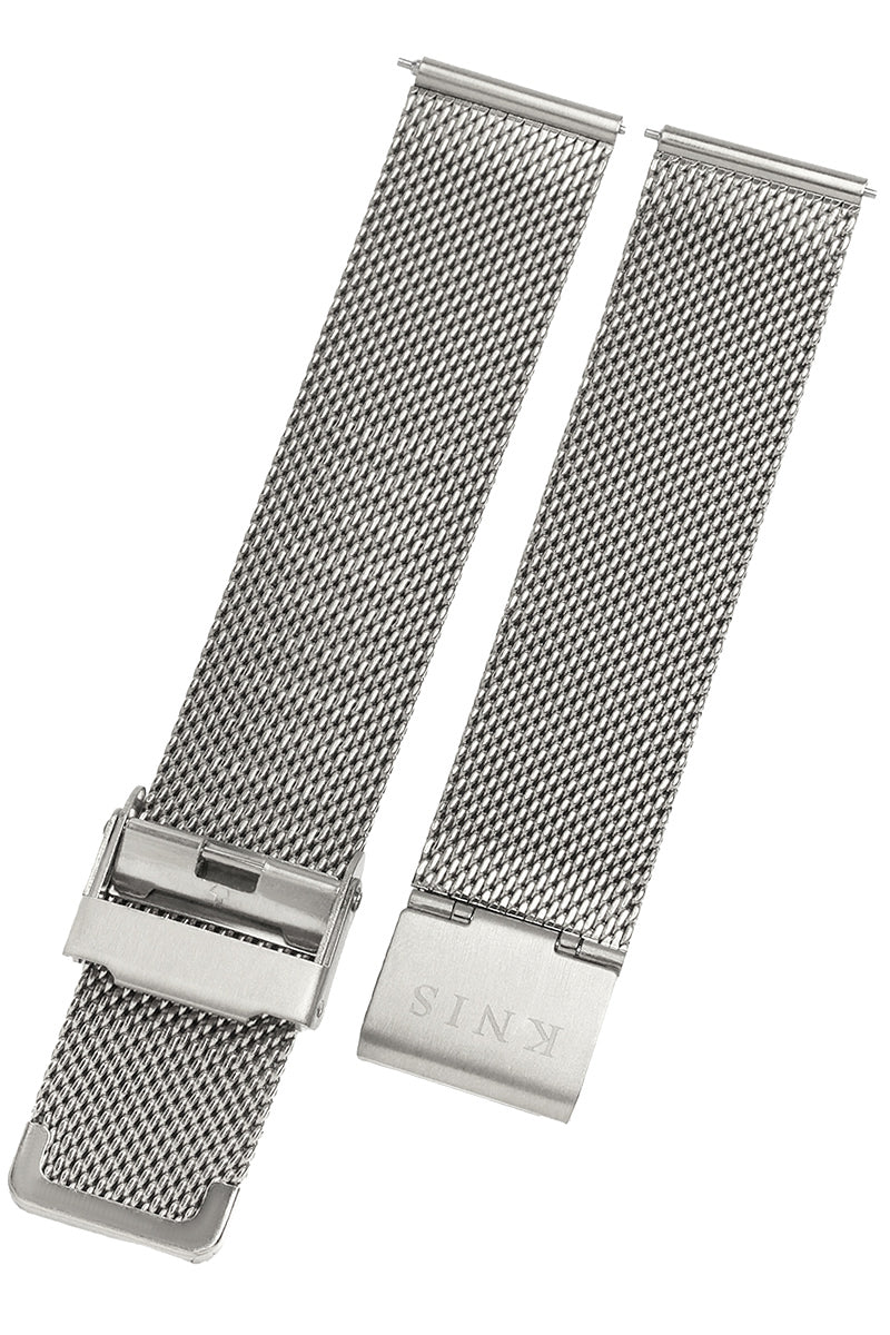 KNIS 18mm Stainless Steel Mesh Watch Strap – Silver
