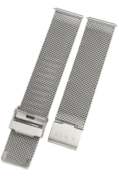 KNIS 18mm Stainless Steel Mesh Watch Strap – Silver