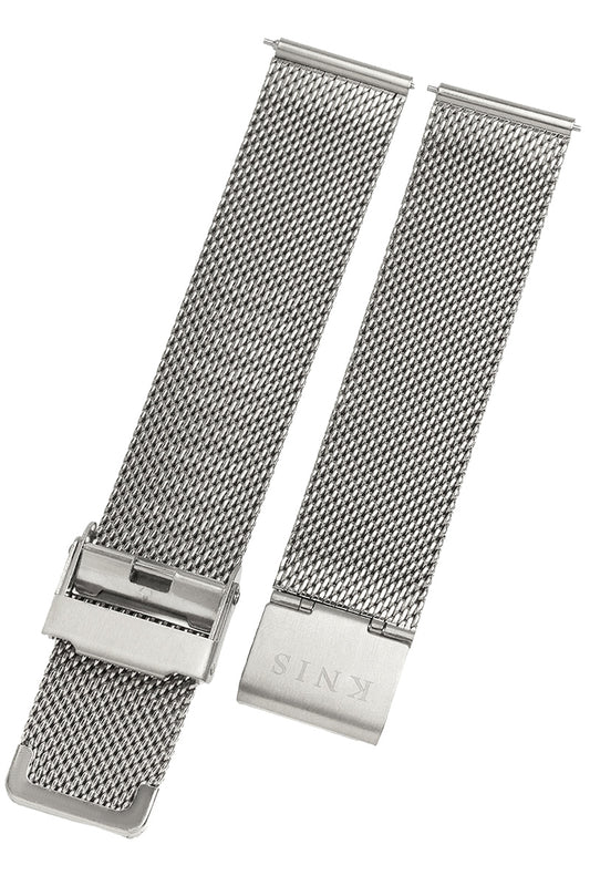 KNIS 18mm Stainless Steel Mesh Watch Strap – Silver