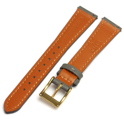 KNIS 18mm Saffiano Leather Strap – Gray