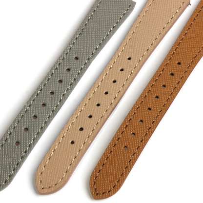 KNIS 18mm Saffiano Leather Strap – Beige
