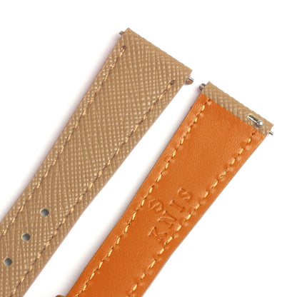 KNIS 18mm Saffiano Leather Strap – Beige