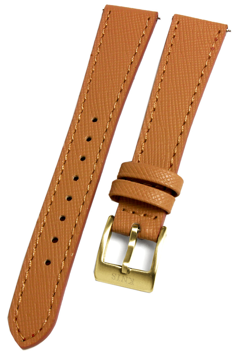 KNIS 18mm Saffiano Leather Strap – Camel