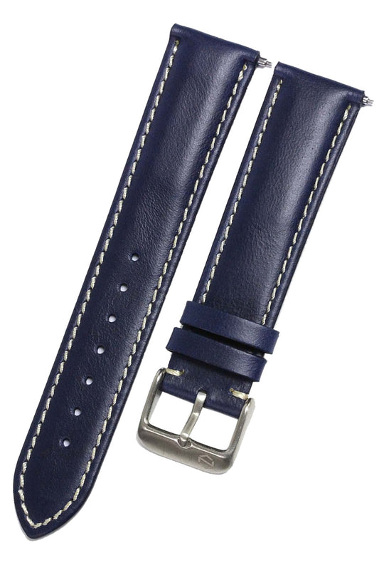 KNIS 20mm Italian Leather Watch Strap – Navy