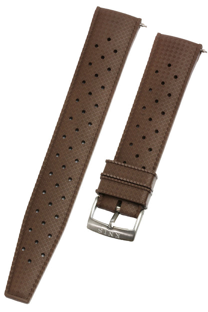 KNIS 20mm FKM Rubber Watch Strap – Brown