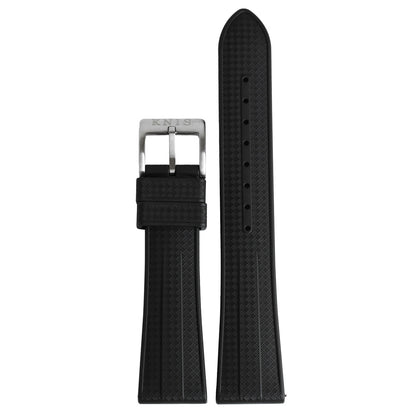 KNIS 20mm FKM Rubber Watch Strap – Grid texture Black RB02