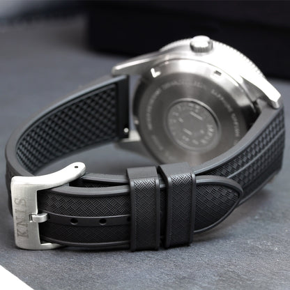 KNIS 20mm FKM Rubber Watch Strap – Grid texture Black RB02