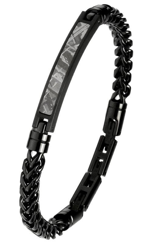 KNIS メテオライト 隕石 ブレスレット ステンレス ブラック KN-BRC001-BK