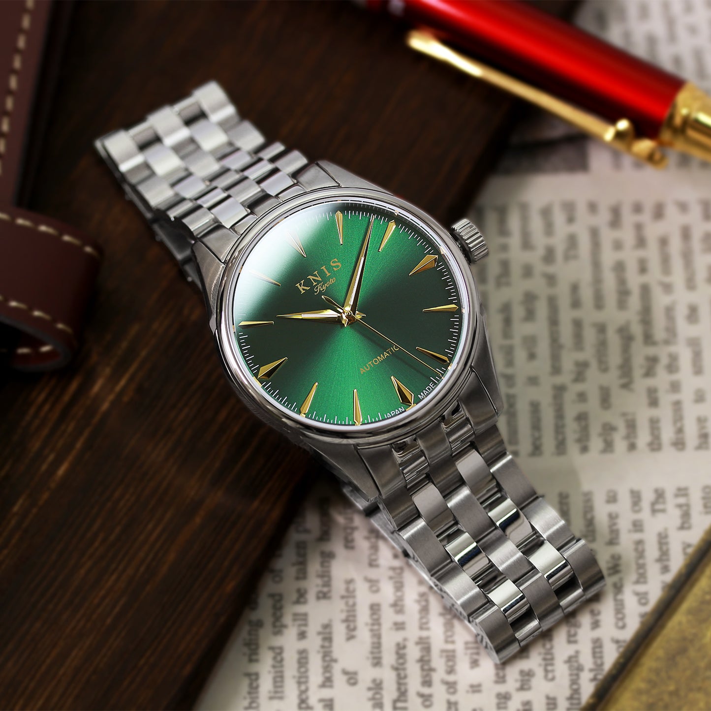 KNIS 自動巻き サンレイダイアル グリーン KN001-GR