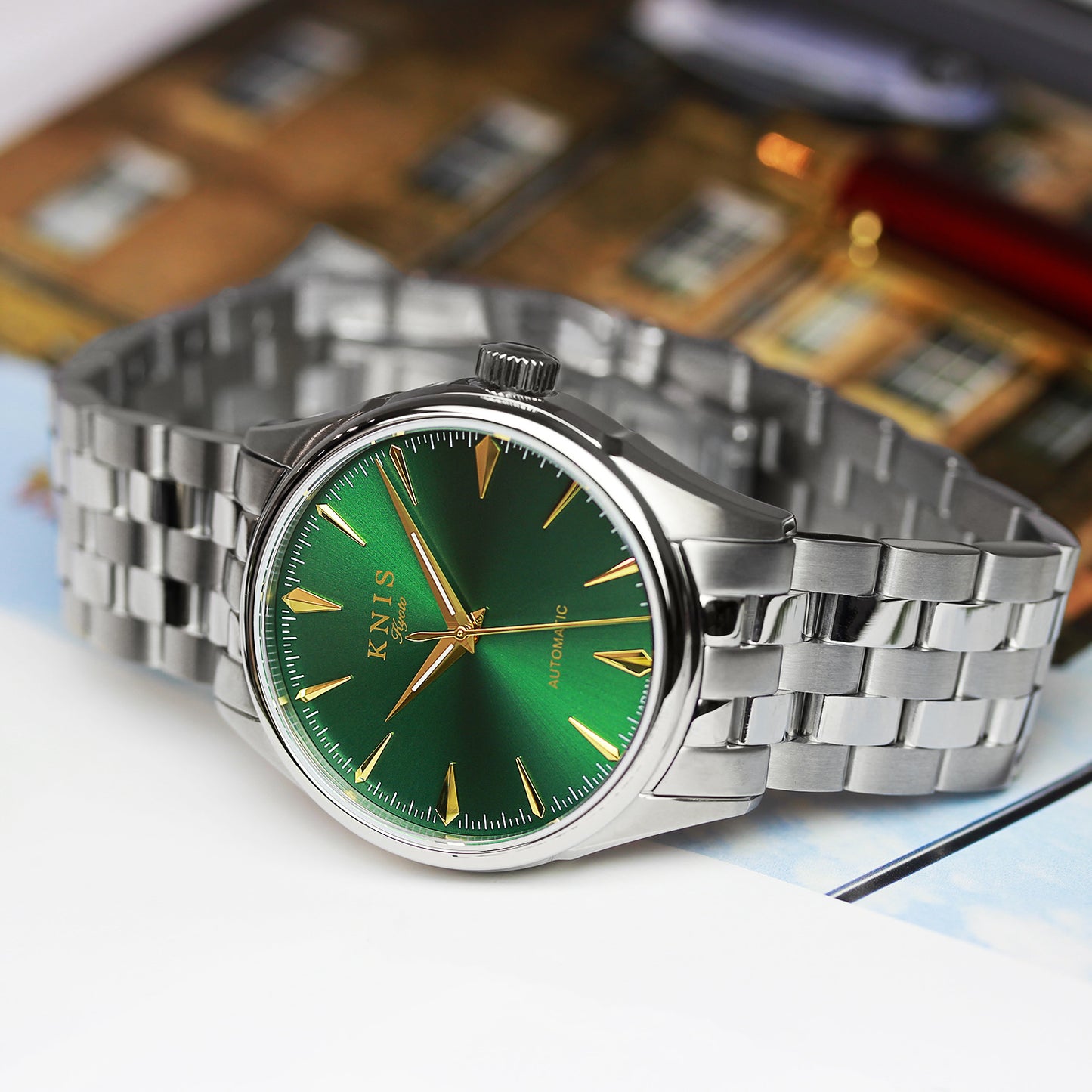 KNIS 自動巻き サンレイダイアル グリーン KN001-GR