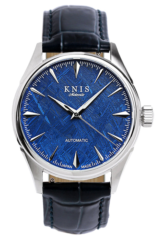 KNIS Meteorite Dial Automatic Silver Blue / Blue Leather Strap (KN001-MTBLLE)