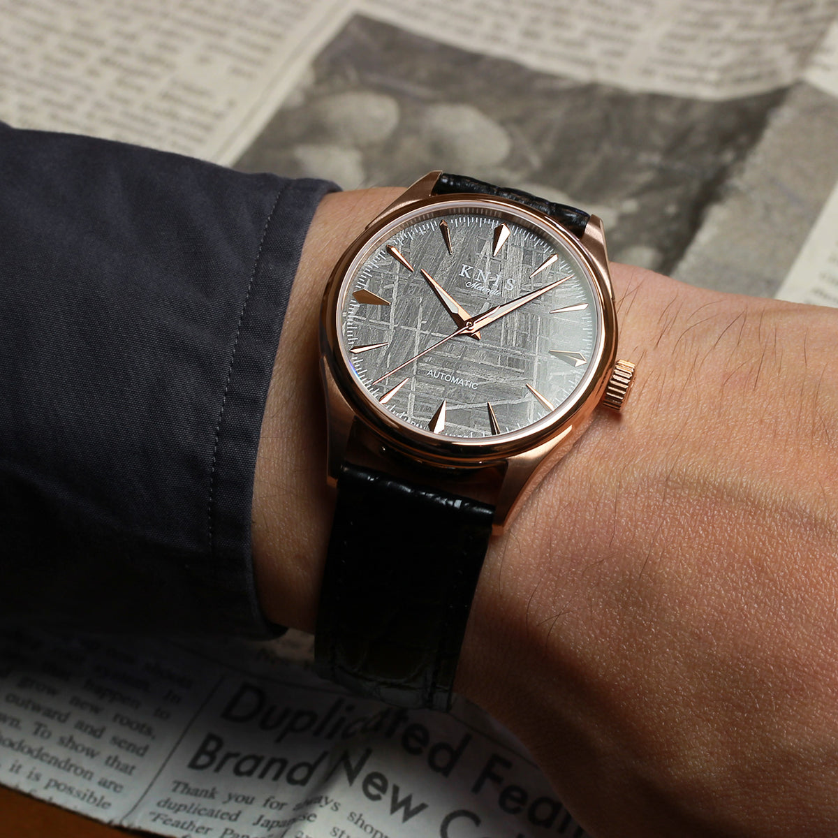 KNIS Meteorite Made in Japan Automatic Rose Gold 5th Anniversary Limited Edition KN001-MTRGLM