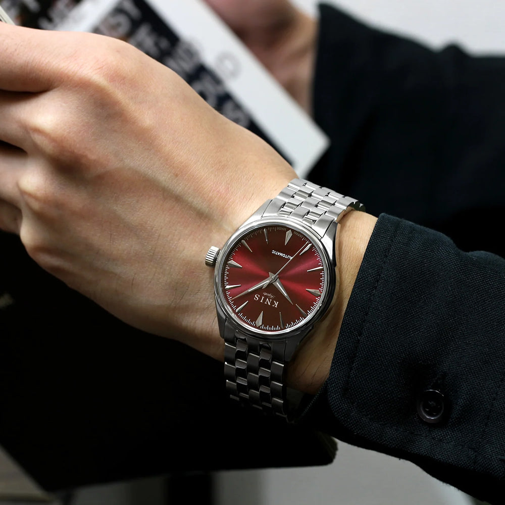 KNIS Automatic Sunray Dial Wine Red KN001-RD 