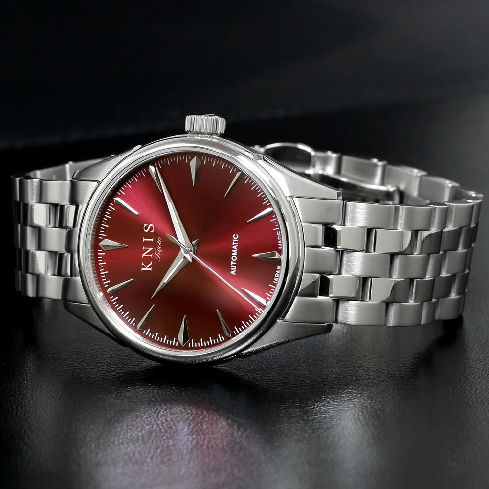 KNIS Automatic Sunray Dial Wine Red KN001-RD 