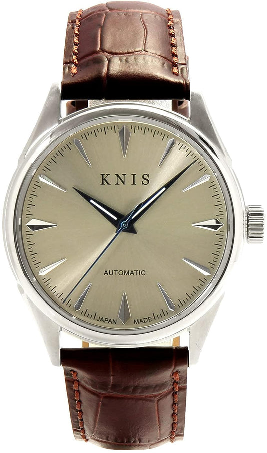 KNIS Automatic Sunray Dial Champagne Gold Leather KN001-SGBRLE 