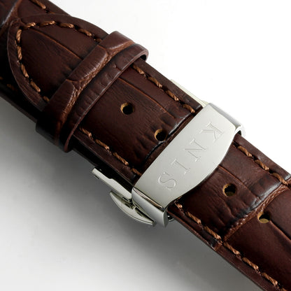 KNIS Classic GMT Automatic Green / Brown Leather Strap (KN008-GRBRLE)