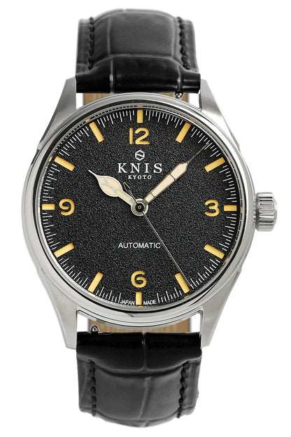 KNIS Automatic Retro Modern - Black Dial with Black Leather Strap KN002-BKBKLE