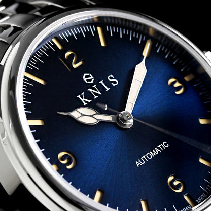 KNIS Automatic Retro Modern - Blue Dial with Blue Leather Strap KN002-BLBLLE