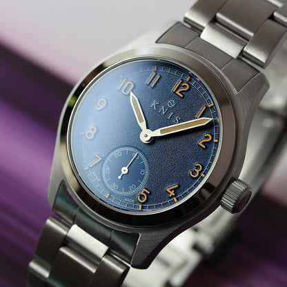 KNIS レトロミリタリーウォッチ ブルーダイヤル ステンレスベルト KN003-BLSS
